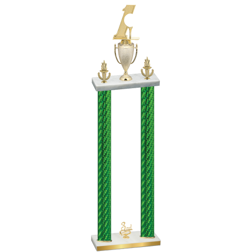 Double Green Carbon Fiber Third Place Golf Trophy