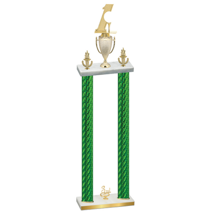 Double Green Carbon Fiber Third Place Golf Trophy