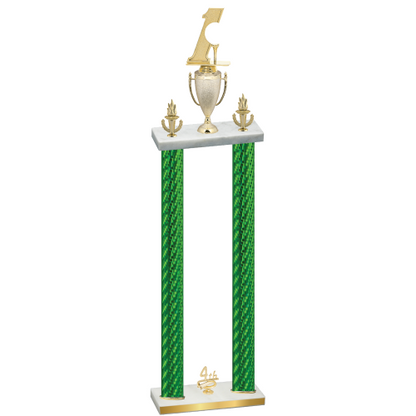 Double Green Carbon Fiber Fourth Place Golf Trophy