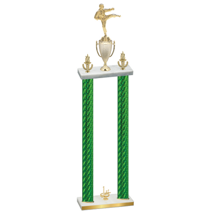 Double Green Carbon Fiber First Place Karate Trophy