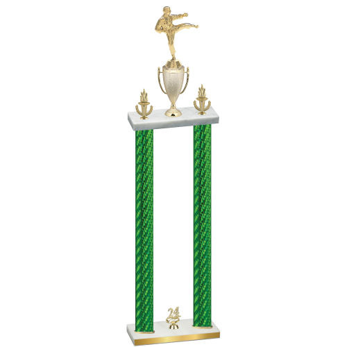 Double Green Carbon Fiber Year Karate Trophy