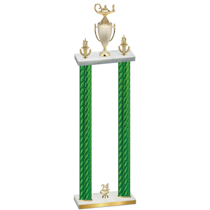 Double Green Carbon Fiber Year Academics Trophy