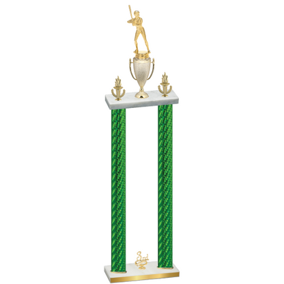 Double Green Carbon Fiber Third Place Softball Trophy