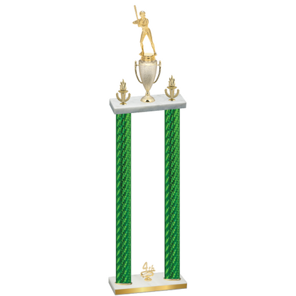 Double Green Carbon Fiber Fourth Place Softball Trophy