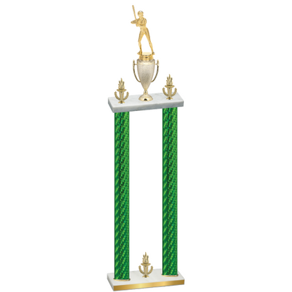 Double Green Carbon Fiber Victory Softball Trophy