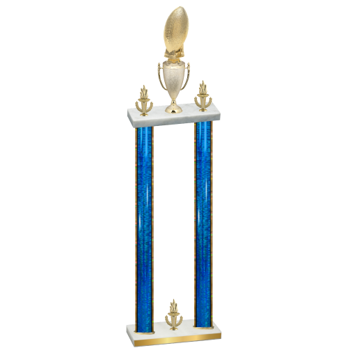 Double Blue Glacier Victory Football Trophy