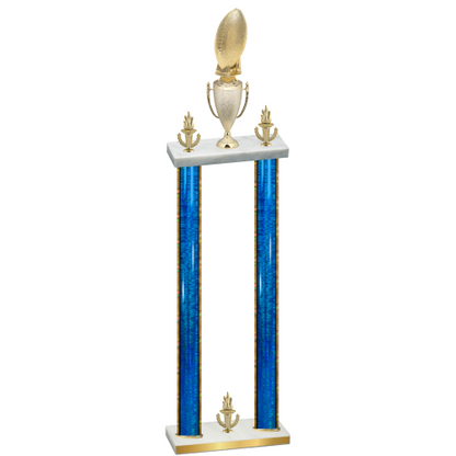 Double Blue Glacier Victory Football Trophy