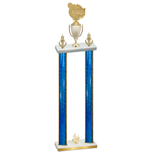 Double Blue Glacier Fourth Place Tennis Trophy