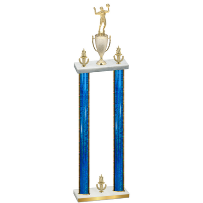 Double Blue Glacier Victory Volleyball Trophy