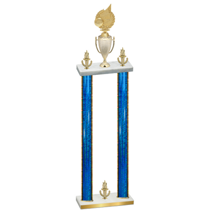 Double Blue Glacier Victory Volleyball Trophy