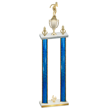 Double Blue Glacier Fourth Place Tennis Trophy