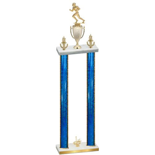 Double Blue Glacier First Place Football Trophy