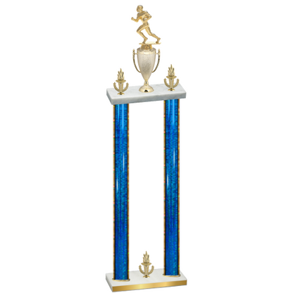 Double Blue Glacier Victory Football Trophy
