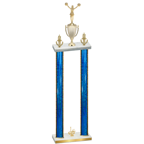 Double Blue Glacier First Place Cheerleading Trophy