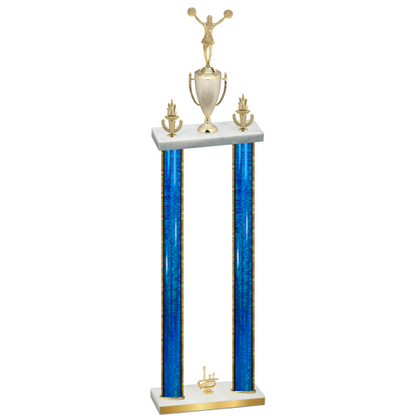 Double Blue Glacier First Place Cheerleading Trophy