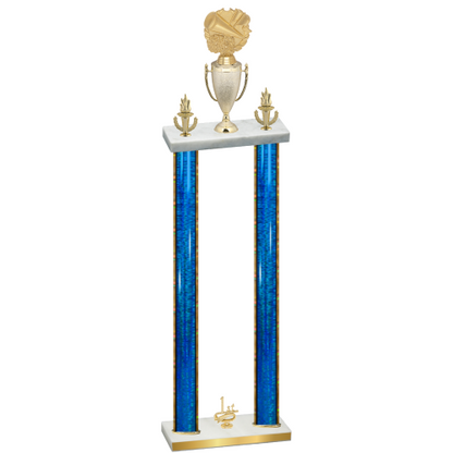 Double Blue Glacier First Place Cheerleading Trophy