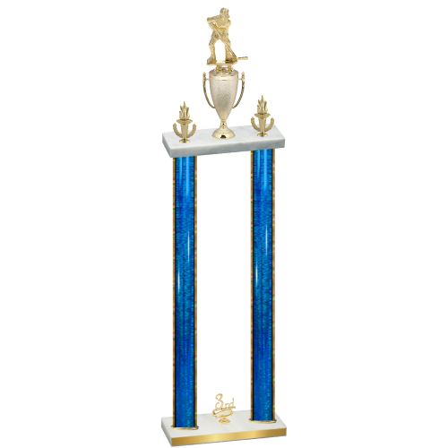 Double Blue Glacier Third Place Hockey Trophy