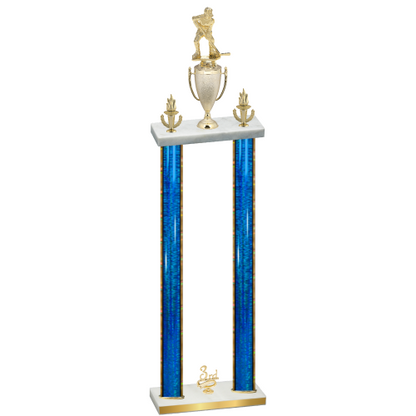 Double Blue Glacier Third Place Hockey Trophy
