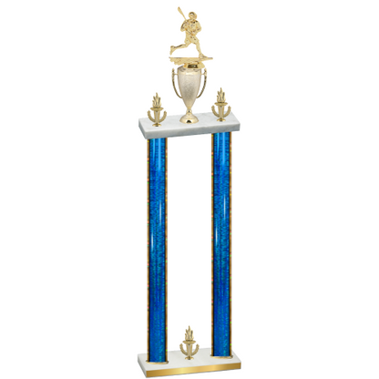 Double Blue Glacier Victory Lacrosse Trophy