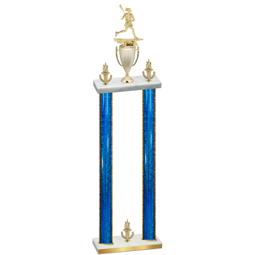Double Blue Glacier Victory Lacrosse Trophy