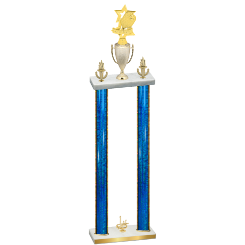 Double Blue Glacier First Place Pickleball Trophy