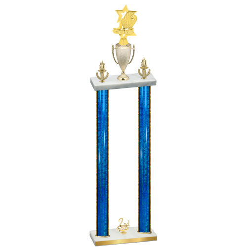 Double Blue Glacier Second Place Pickleball Trophy