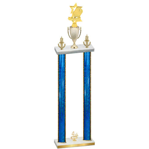 Double Blue Glacier Fourth Place Pickleball Trophy