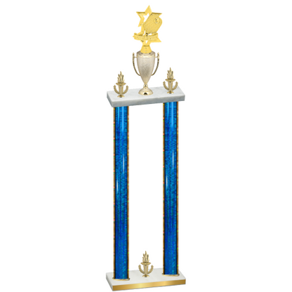 Double Blue Glacier Victory Pickleball Trophy