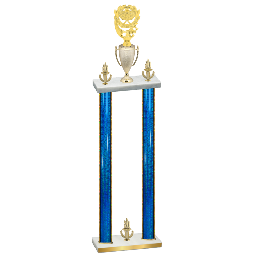 Double Blue Glacier Victory Pickleball Trophy