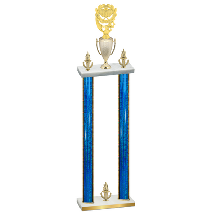 Double Blue Glacier Victory Pickleball Trophy
