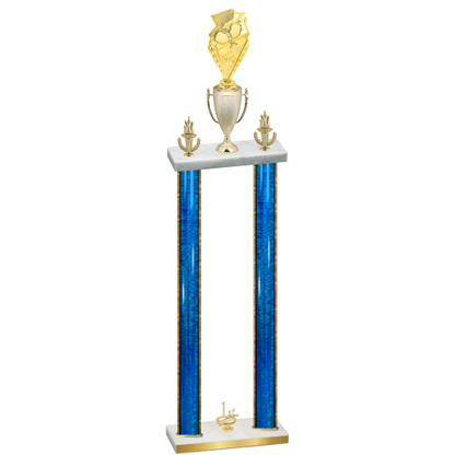Double Blue Glacier First Place Pickleball Trophy