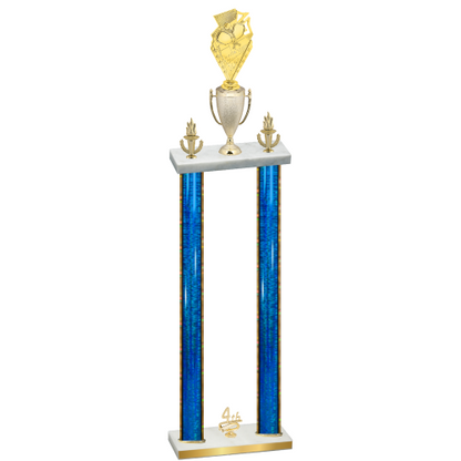 Double Blue Glacier Fourth Place Pickleball Trophy
