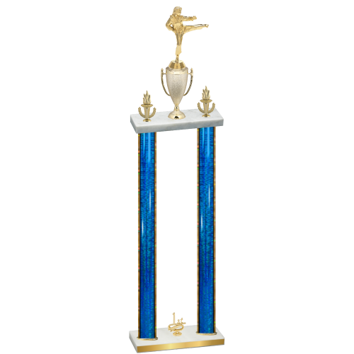 Double Blue Glacier First Place Karate Trophy