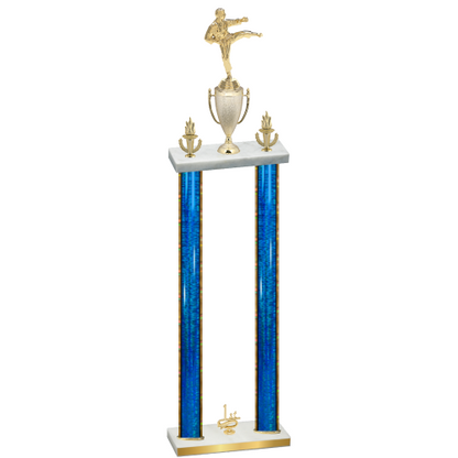 Double Blue Glacier First Place Karate Trophy