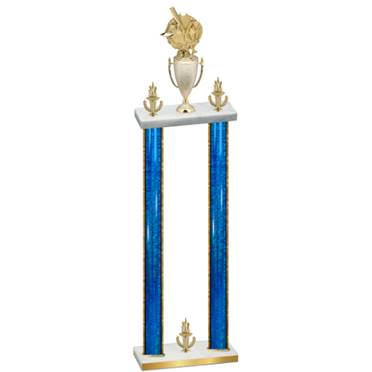 Double Blue Glacier Victory Baseball Trophy