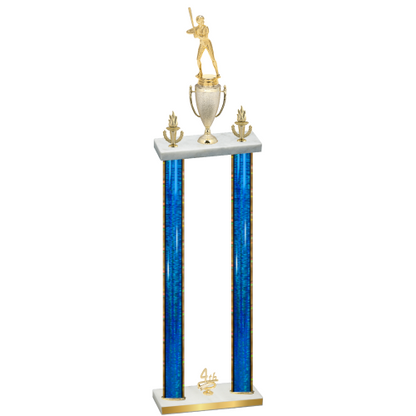 Double Blue Glacier Fourth Place Softball Trophy