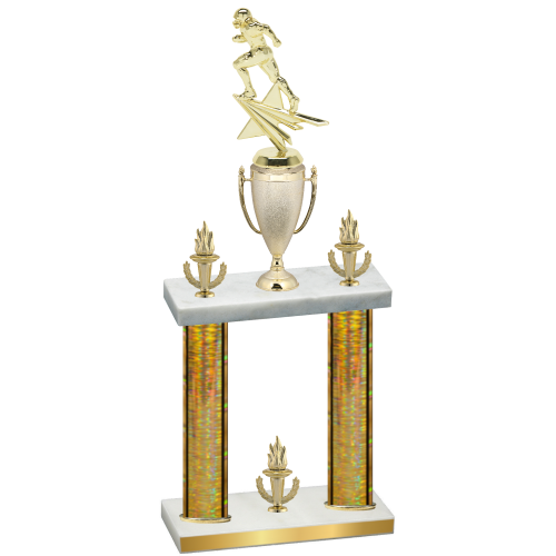 Double Gold Glacier Victory Football Trophy