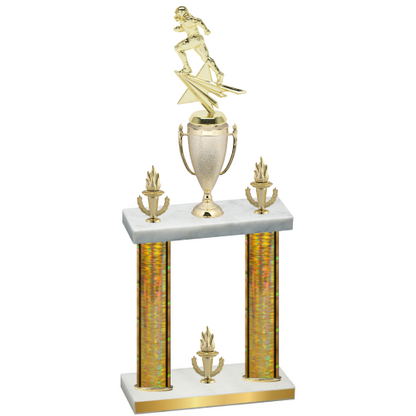 Double Gold Glacier Victory Football Trophy
