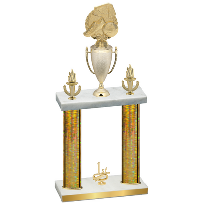 Double Gold Glacier First Place Soccer Trophy