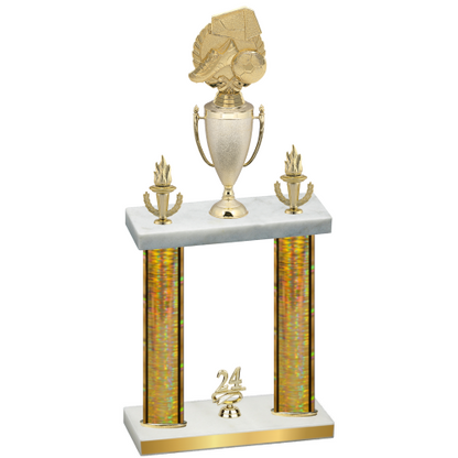 Double Gold Glacier Year Soccer Trophy