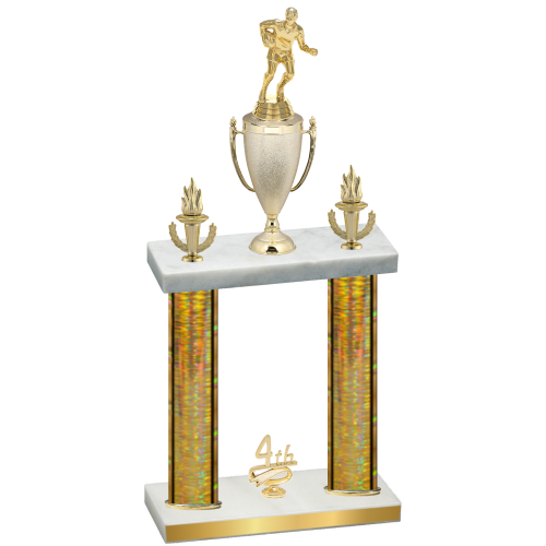 Double Gold Glacier Fourth Place Rugby Trophy