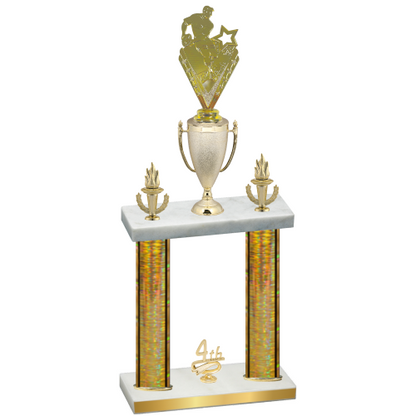 Double Gold Glacier Fourth Place Rugby Trophy