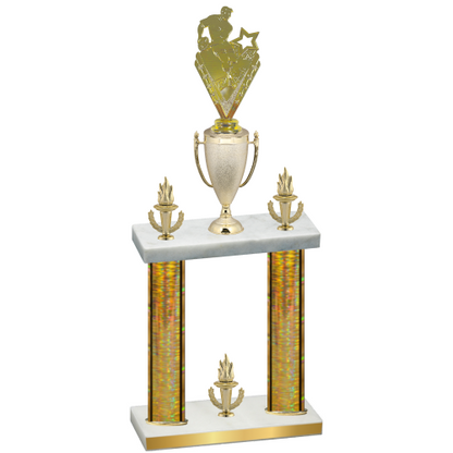 Double Gold Glacier Victory Rugby Trophy
