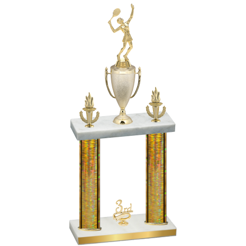 Double Gold Glacier Third Place Tennis Trophy
