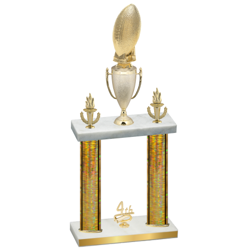 Double Gold Glacier Fourth Place Football Trophy