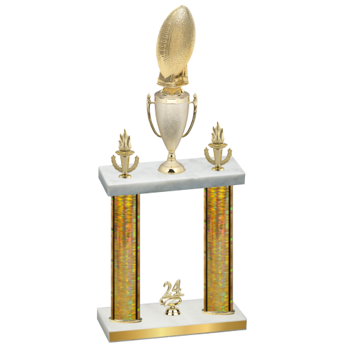 Double Gold Glacier Year Football Trophy