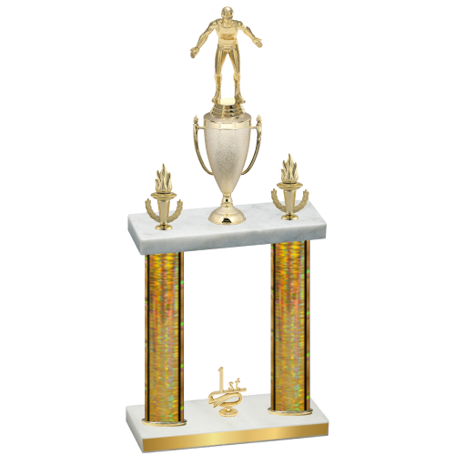 Double Gold Glacier First Place Wrestling Trophy
