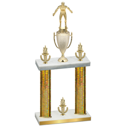 Double Gold Glacier Victory Wrestling Trophy