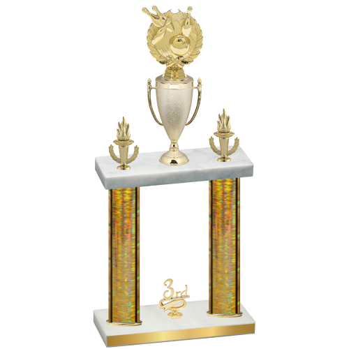 Double Gold Glacier Third Place Bowling Trophy
