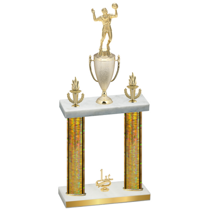Double Gold Glacier First Place Volleyball Trophy